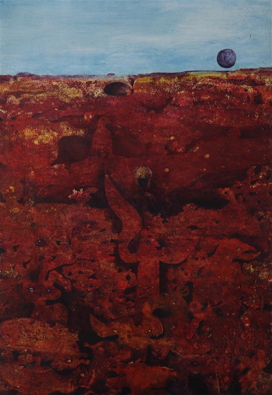 Terry Durham 1969 acrylic painting Arabesque for the Parakeet 91 x 61cm.